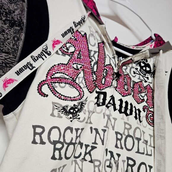 Abbey Dawn Tops - Super Rare Abbey Dawn By Avril Lavigne Short Sleeve Zip Up Hoodie Size Medium